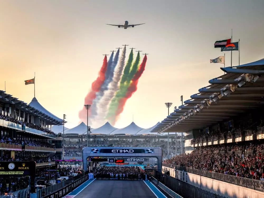 Abu Dhabi Grand Prix Formula 1 Lewis Hamilton Mercedes AMG Petronas Yas Marina Circuit 2024 Abu Dhabi Grand Prix Abu Dhabi GP Lewis Hamilton farewell race Silverstone victory Max Verstappen Yas Island attractions Ferrari World Abu Dhabi Warner Bros. World Yas Waterworld Seaworld Abu Dhabi Louvre Abu Dhabi Qasr Al Watan Yasalam After-Race Concerts Eminem Maroon 5 Muse