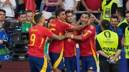 Spain Euro 2024 Semifinals France Kylian Mbappe Tournament Favourites World Cup 2010 Champions Three-Time Euro Winners Germany Quarterfinals Victory Dominant Team Croatia Italy Albania Georgia Round of 16 Dani Olmo Lamine Yamal Florian Wirtz Resilience Mikel Merino Extra