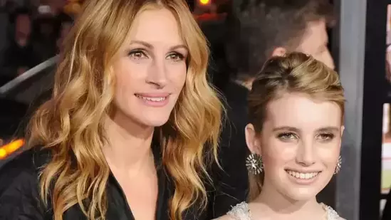 Emma Roberts discusses collaboration aunt Julia Roberts Hollywood family connections on-screen pairings nepotism Space Cadet Prime Video sci-fi film mixed reviews legally bland unrealistic Variety interview right project famous aunt Julia Roberts Eric Roberts suitable project collaboration admirer major project romantic comedy Valentine's Day separate storylines favorite films My Best Friend’s