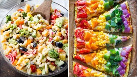Discover colorful and healthy lunchbox recipes with our rainbow-inspired pasta salad and pizza. Perfect for kids, these vibrant meals are fun, nutritious, and sure to brighten up any lunchtime.