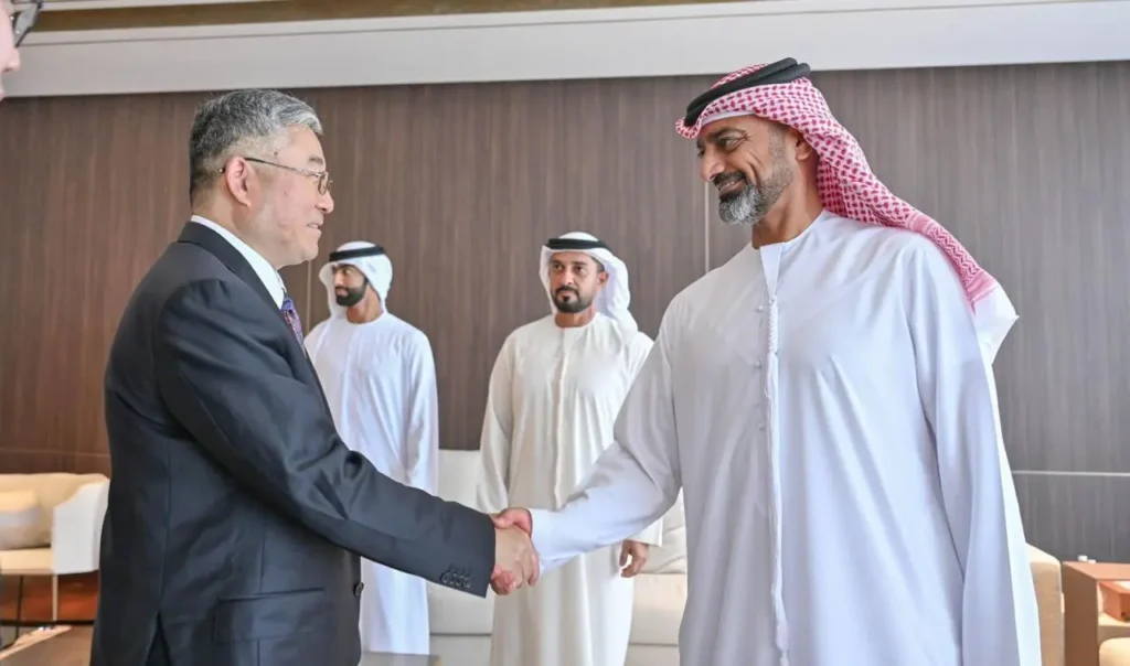 Ajman Crown Prince investment projects Sinomach memorandum of understanding economic growth business environment Sheikh Ammar bin Humaid Al Nuaimi Zhang Xiaolun Chinese Industries Chamber heavy equipment manufacturing Ajman Ruler’s Court strategic initiatives infrastructure manufacturing industries economic visions UAE Ajman Tourism Development Department Sheikh Abdul Aziz bin Humaid Al Nuaimi Yan Weihua CNEEC Group developmental projects innovation business climate global companies entrepreneurs investors modern infrastructure flexible services cultural renaissance economic advancements Ajman Cultural and Sports Club Sheikh Rashid bin Ammar Al Nuaimi Sheikh Abdullah bin Majid Al Nuaimi Marwan Obaid Al Muhairi