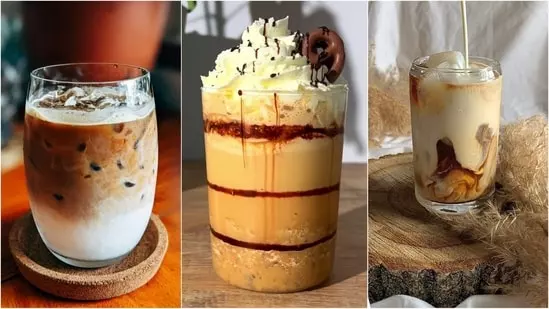 coffee recipes trending coffee recipes cinnamon iced latte whipped honey coffee chocolate bretzel frappe salted brown sugar cream latte banana peanut butter ice latte brew coffee at home new coffee flavors exciting coffee recipes homemade coffee drinks Instagram coffee trends whipped coffee creamy froth caramel coffee drinks coffee enthusiasts delicious coffee recipes