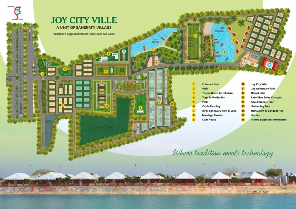 joy city ville sacred lands group Jaipur Rajasthan luxury resort living sustainable real estate investment opportunities exclusive amenities Indian real estate market innovation tradition technology eco-friendly architecture world-class design lifetime privileges complimentary breakfasts