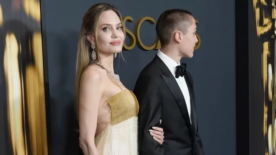 Angelina Jolie son Knox Governors Awards 2024 red carpet appearance Brad Pitt resemblance classic tuxedo film Maria Oscar buzz stunning looks 16-year-old rare appearance Ray Dolby Ballroom Los Angeles star-