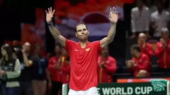 Rafael Nadal career legacy professional tennis farewell Malaga tears Davis Cup Finals Carlos Alcaraz victory Netherlands knocked Spain tribute video two-decade journey emotional atmosphere humour