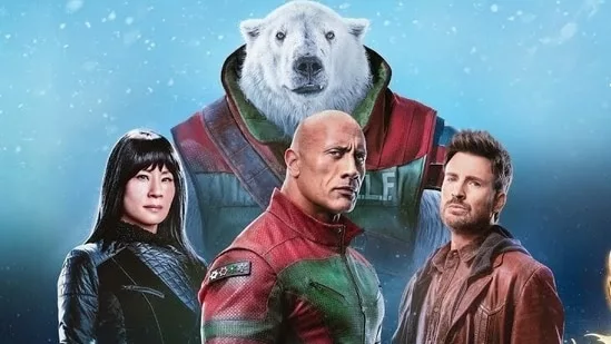 Red One movie Dwayne Johnson Chris Evans Lucy Liu JK Simmons Jake Kasdan Christmas film holiday movie festive action-comedy Santa rescue mission North Pole Rotten Tomatoes ratings Popcornmeter top box office