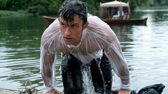 Jonathan Bailey Bridgerton season four return Anthony Bridgerton Late Night with Seth Meyers Netflix series Shonda Rhimes production Viscount Anthony Bridgerton new season production upcoming season Bridgerton family ensemble