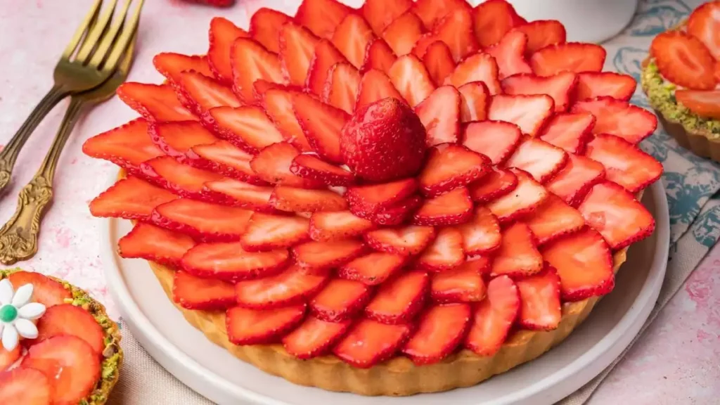 strawberry tart recipe homemade strawberry tart Chef Amit Sharma Love & Cheesecake dessert recipe tart with shortcrust pastry creamy custard filling fresh strawberries easy tart recipe sweet tart recipe