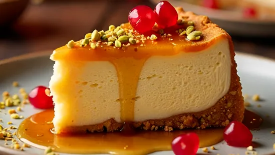 Baklava Cheesecake recipe viral dessert idea Middle Eastern fusion cheesecake pomegranate pistachio crumble rose water cheesecake saffron syrup holiday dessert idea Good Friday sweet treat Easter cheesecake with baklava crust pistachio cheesecake recipe homemade baklava cheesecake pomegranate dessert idea festive cheesecake recipe New York style cheesecake fusion cheesecake recipe dessert with pistachios cheesecake with pomegranate seeds step by step cheesecake recipe honey soaked crust rich cheesecake recipe creamy cheesecake with nutty crust luxury cheesecake idea unique cheesecake