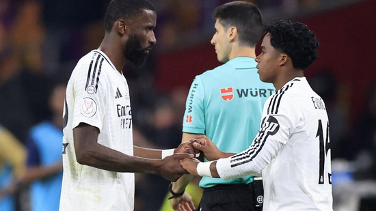 Antonio Rudiger apology Real Madrid vs Barcelona Copa del Rey final red card incident Antonio Rudiger throws object at referee Ricardo de Burgos Bengoetxea Antonio Rudiger red card news Real Madrid players sent off Lucas Vazquez red card Jude Bellingham red card Real Madrid vs Barcelona match highlights Real Madrid vs Barcelona 3-2 Clasico result Antonio Rudiger Instagram apology Rudiger possible suspension Real Madrid