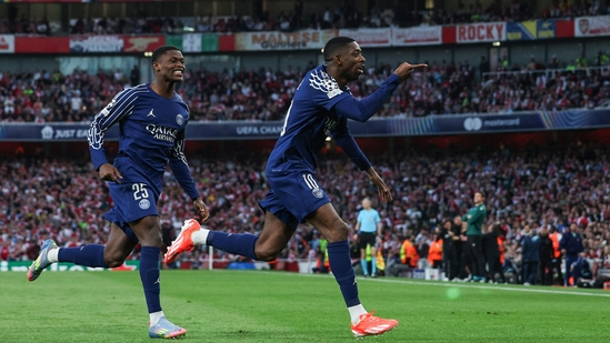 Ousmane Dembele goal PSG vs Arsenal UEFA Champions League semi final first leg Emirates Stadium PSG win Champions League 2025 Paris Saint Germain match highlights Luis Enrique PSG tactics Arsenal vs PSG score Champions League results Dembele scores early Arsenal home defeat PSG clean sheet PSG Champions League hopes David Raya saves Gianluigi Donnarumma performance Gabriel Martinelli chance Mikel Arteta post