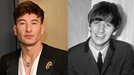 Barry Keoghan Beatles biopic Ringo Starr actor playing Ringo Starr Barry Keoghan Ringo Starr meeting Barry Keoghan Jimmy Kimmel Barry Keoghan red carpet Barry Keoghan Entertainment Tonight Barry Keoghan Beatles film 2028 Beatles movie Sam Mendes Beatles biopic cast Beatles film April 2028 Paul Mescal Paul McCartney Harris Dickinso