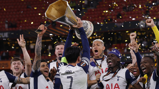 Tottenham Hotspur Europa League win 2025 Brennan Johnson goal Son Heung-min trophy UEFA final Manchester United loss Spurs vs United San Mames Bilbao Europa League final result UEFA Champions League qualification Tottenham first European title since 1984 Spurs trophy drought ends Manchester United struggles Ruben Amorim Manchester United 2025 season Tottenham victory over Manchester United Brennan Johnson scores in final Spurs manager Ange Postecoglou Tottenham Champions League 2026 Europa League champions Tottenham Hotspur match highlights Europa League final goal Tottenham football