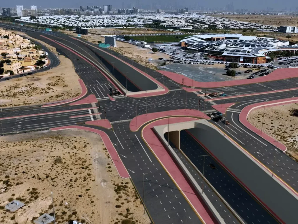 Umm Suqeim Street Dubai road works RTA Dubai infrastructure update Dubai traffic improvement project road upgrade Dubai UAE road construction update Dubai travel time reduction Dubai road development Umm Suqeim to Al Qudra corridor Al Khail Road intersection Sheikh Mohammed Bin Zayed Road project Dubai road tunnel construction 800 meter tunnel Dubai traffic solution Dubai road capacity increase 16000 vehicles per hour Dubai highway integration Dubai arterial roads connectivity Sheikh Zayed Road Al Khail