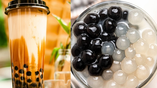 homemade boba pearls tapioca pearl recipe DIY bubble tea make bubble tea at home how to make boba easy boba recipe boba pearls with tapioca flour brown sugar boba recipe jaggery boba pearls chewy bubble tea pearls tapioca balls bubble tea cooking at home budget bubble tea recipe milk tea ingredients DIY drink recipes homemade drinks kitchen recipes for bubble tea simple boba recipe make pearls for bubble tea