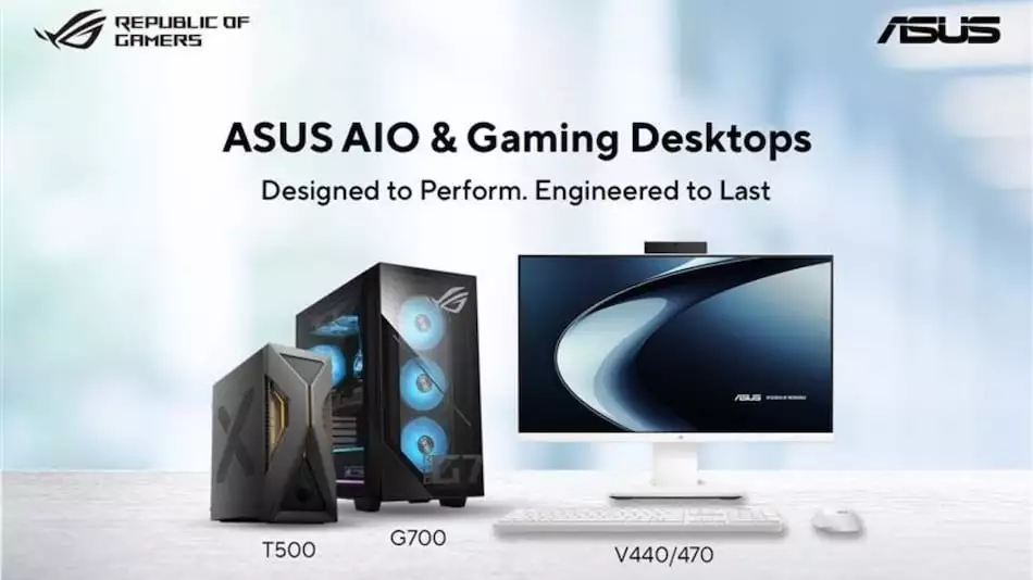 Asus ROG G700 specs Asus gaming desktop in India TUF Gaming T500 features Asus V400 AIO PC launch gaming desktop with RTX 5080 Intel Core Ultra 9 desktop price in India Asus V440VA specifications Asus V470VA AIO PC review best gaming PC India 2025 Asus new desktop models RGB lighting gaming desktop compact form factor TUF Gaming PC for budget gamers powerful AIO PC for home use Asus Intel Core i7 desktop Asus gaming desktop with Wi-Fi 6 Bluetooth 5.4 gaming desktop with 2TB SSD AIO PC with 27 inch