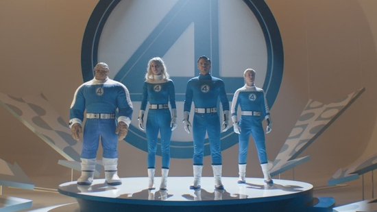 Fantastic Four First Steps trailer Galactus MCU movie Marvel Studios Fantastic Four cast Pedro Pascal Reed Richards Vanessa Kirby Sue Storm Joseph Quinn Johnny Storm Ebon Moss-Bachrach Ben Grimm Julia Garner Silver Surfer Ralph Ineson Galactus Marvel Cinematic Universe upcoming Marvel movies 2025 Marvel releases cosmic Marvel villain Galactus Trilogy Marvel origin story Marvel first family retro futuristic Marvel