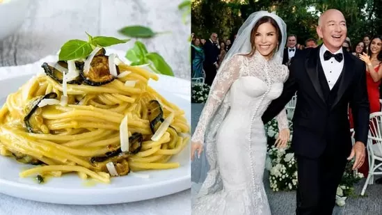 Pasta alla Nerano recipe Amalfi Coast pasta billionaire wedding food recreate Bezos wedding dishes luxury Italian pasta zucchini pasta recipe spaghetti with zucchini authentic pasta alla nerano how to make pasta alla nerano Italian wedding pasta recipes Amalfi Coast recipes Jeff Bezos Lauren Sanchez wedding menu three Michelin star chef pasta Italian creamy zucchini pasta Caciocavallo cheese pasta recipes pasta with fried