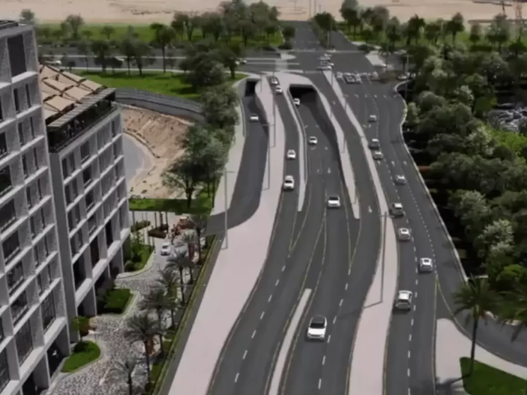 Dubai’s Al Mustaqbal Street is undergoing a Dhs633 million upgrade including new tunnels bridges and lane expansions to cut travel time by over 50 percent and ease congestion.
