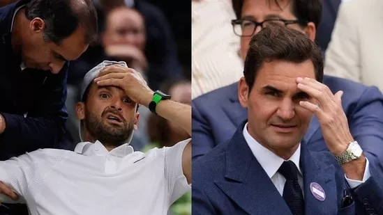 Roger Federer Wimbledon 2025 Grigor Dimitrov injury Wimbledon Centre Court Roger Federer emotional moment Wimbledon round of 16 Jannik Sinner Wimbledon Dimitrov vs Sinner Wimbledon Dimitrov retires Wimbledon injury news