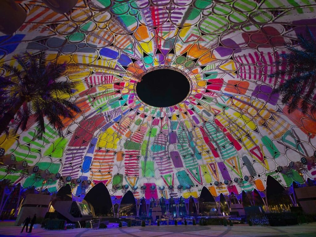 Dhai Dubai light festival Dubai Expo City light art Dubai cultural festival Emirati light art Al Wasl Plaza immersive dome Dubai art events Dubai creative festival Emirati heritage art Dubai Culture and Arts Authority Emirati artists Dubai arts scene Fatma Lootah Mohammed Kazem Khalid AlBanna Alia Bin Omair AlZaina Lootah Ahmed Al Areef Al Dhaheri Hessa Alghandi light sculptures artist talks public dialogues