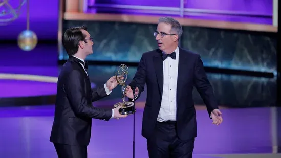 John Oliver Emmys 2025 John Oliver censored speech John Oliver Emmy award Last Week Tonight Emmy win Emmy Awards 2025 highlights Emmy live broadcast censorship Hannah Einbinder censored speech Outstanding Scripted Variety Series winner John Oliver jokes Nate Bargatze John Oliver muted on TV Emmys controversial moments Emmy Awards social media reactions CBS live censorship Emmys political speech censored John Oliver swearing at Emmys Hannah Einbinder free Palestine speech Emmys bleeped speeches John Oliver Emmy streak Emmys live TV controversy Emmy Awards viral moments Emmy winners speeches