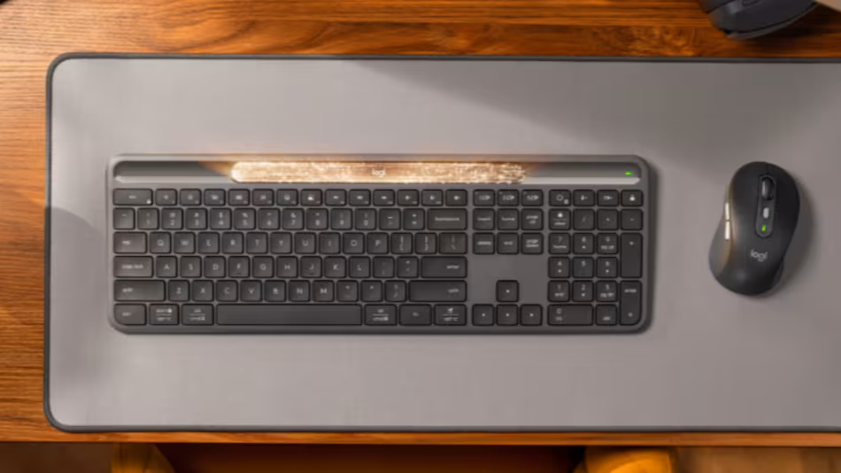 Logitech Signature Slim Solar K980 Logitech wireless keyboard LightCharge technology Logitech keyboard launch Logitech K980 features Logitech multi device keyboard Logitech AI Launch Key Logitech Logi Options app Logitech Flow compatible keyboard Logitech easy switch keyboard Logitech smart shortcuts Logitech low profile keyboard Logitech scissor switch keys Logitech numeric keypad Logitech solar powered keyboard Logitech rechargeable keyboard Logitech battery life Logitech multi OS keyboard Logitech Windows Mac