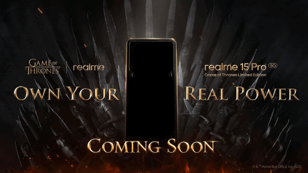 Realme 15 Pro 5G Game of Thrones Edition Realme 15 Pro 5G India launch Realme special edition Realme 15 Pro 5G specifications Realme 15 Pro 5G price India Realme 15 Pro 5G display Realme AMOLED screen Realme 6.8 inch Realme 144Hz refresh rate Realme Gorilla Glass 7i Realme Snapdragon 7 Gen 4 Realme 12GB RAM Realme 512GB storage Realme 50MP camera Realme ultrawide camera Realme selfie camera Realme 7000mAh battery Realme 80W fast charging Realme IP68 water resistance Realme in display fingerprint scanner Realme 5G connectivity Realme Wi-Fi Bluetooth 5.4 Realme GPS Realme USB Type-C Realme new