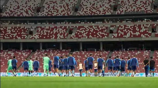 Khalid Jamil India vs Singapore India football news AFC Asian Cup 2027 qualifiers India national team Indian football coach India home match Goa football match Nehru Stadium Fatorda India attacking strategy Khalid Jamil statement India lineup changes Lalengmawia Ralte Deepak Tangri Subhasish Bose Sandesh Jhingan suspension India vs Singapore preview India football live India match update India football squad India football press conference Singapore football team Gavin Lee Ilhan Fandi India sports news India football schedule AFC Asian Cup India fixtures India football analysis India football highlights India football latest