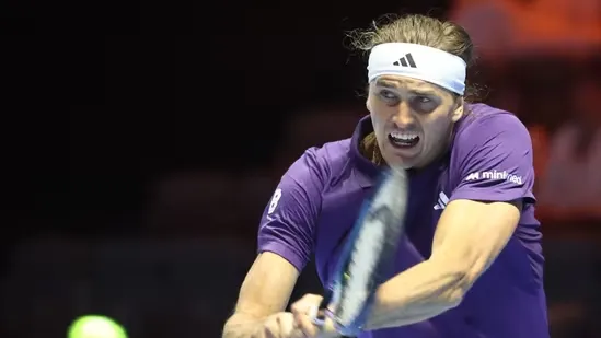 Alexander Zverev Six Kings Slam Taylor Fritz Riyadh tennis 2025 Zverev vs Fritz match Six Kings Slam prize money Zverev earns 22 lakh per minute Fritz beats Zverev in 59 minutes Riyadh Season tennis tournament Netflix tennis event Saudi Arabia tennis Six Kings Slam results tennis exhibition 2025 Fritz vs Zverev highlights Zverev earnings in Six Kings Slam Taylor Fritz semifinals Carlos Alcaraz Six Kings Slam Jannik