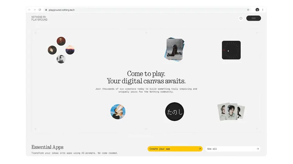 Nothing AI Suite Essential apps personalized apps hyper personalized apps Nothing Phone 3 Carl Pei AI native OS AI powered smartphones AI widgets AI applications Playground hub community apps Essential Space Essential Memory app creation natural language prompts AI generated apps app sharing mobile innovation AI smartphone experience AI