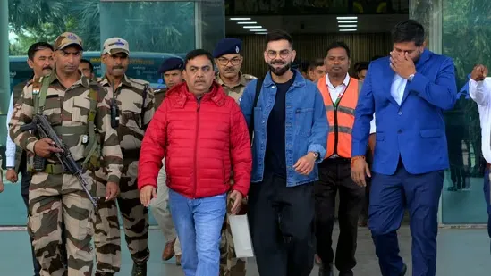 Virat Kohli Ranchi arrival India vs South Africa ODI series Kohli Ranchi airport JSCA Stadium ODI 2025 KL Rahul captain India cricket squad Kohli performance Sydney India cricket news Ranchi cricket fans MS Dhoni hometown Birsa Munda Airport Saurabh Tiwary welcomes Kohli India ODI schedule Raipur ODI Vizag ODI Kohli ODI records Indian batting lineup India cricket injuries Shubman Gill injury Shreyas Iyer injury India