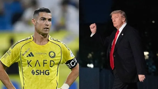 Cristiano Ronaldo Donald Trump US President football news Piers Morgan interview global influence world change soccer superstar Portuguese forward Saudi Pro League Manchester United football legend goal record aiming 1000 goals sports update retirement plans family future Cristiano Junior international football star inspirational athlete Reuters AFP sports headline football career transition football achievements leadership influence star