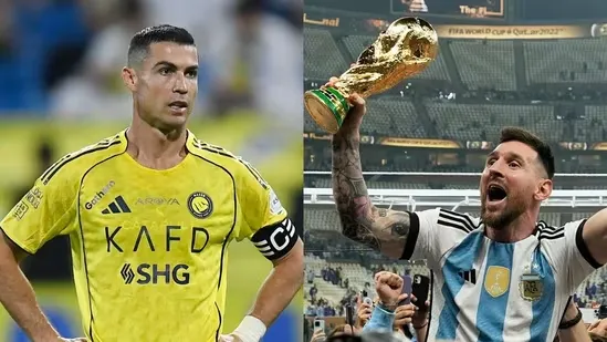 Cristiano Ronaldo Lionel Messi Argentina World Cup Portugal football rivalry GOAT debate Qatar World Cup 2022 Ballon dOr Piers Morgan interview Ronaldo vs Messi football news sports update Argentina national team Brazil football success Portugal World Cup chances Messi achievements Ronaldo achievements European football Al Nassr superstar international football competition football legends World Cup history Portugal football shock the world FIFA rankings football icons elite players top scorers Golden Ball winner