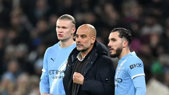 Pep Guardiola reaction Manchester City loss Bayer Leverkusen City defeat reaction Premier League news Guardiola press conference Manchester City rotation issues football performance analysis Erling Haaland City midfield struggles Rodri injury update Leeds United preview Daniel Farke Premier League fixtures Manchester City form slump football manager comments Etihad Stadium match update City motivation issues football tactical analysis EPL latest sports update Guardiola rant