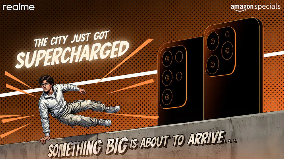 Realme Narzo India launch Realme Narzo new phones Realme Narzo Amazon exclusive Realme upcoming smartphones Realme dual phone launch Narzo series India Realme comic teasers Realme camera module design Realme rectangular camera Realme squircle camera island Realme fast charging Realme big battery phones Realme performance phones Realme Amazon Specials Narzo 90 series teaser Realme Chapter 2