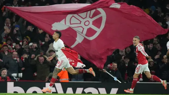 Arsenal Premier League 2025 Arsenal vs Aston Villa result Arsenal top of the table Premier League title race Arsenal news Mikel Arteta Gabriel Jesus goal Leandro Trossard Martin Zubimendi Gabriel Magalhaes Arsenal win Emirates Stadium Premier League standings