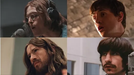 The Beatles movie first look Fab Four biopic Sam Mendes Beatles film Harris Dickinson John Lennon Paul Mescal Paul McCartney Joseph Quinn George Harrison Barry Keoghan Ringo Starr Beatles four film project Sony Pictures Beatles movie cast Beatles biopic 2028
