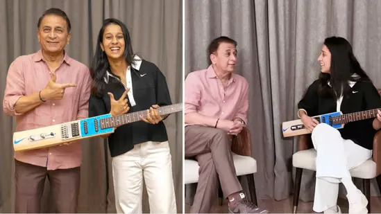 Sunil Gavaskar Jemimah Rodrigues World Cup 2025 Women World Cup semifinal century India women cricket custom guitar gift bat shaped guitar cricket and music Jemimah Rodrigues century Australia semifinal India World Cup win Sunil Gavaskar promise fulfilled viral cricket video Women Premier League captain Delhi