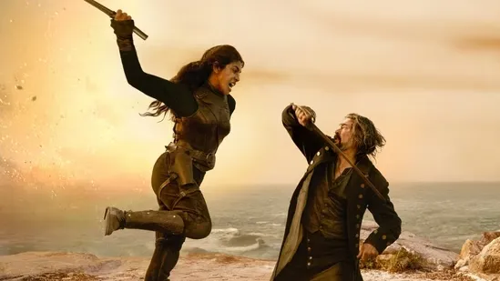 Priyanka Chopra The Bluff Prime Video Bloody Mary pirate movie Priyanka Chopra new series Priyanka Chopra first look The Bluff cast Nick Jonas reaction Karl Urban pirate film Russo Brothers AGBO Studios Prime Video originals upcoming web series 2026 action thriller R rated series female pirate lead Priyanka