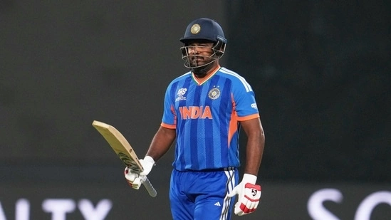 Gary Kirsten Sanju Samson T20 World Cup debut India vs Namibia match Gary Kirsten Namibia consultant Sanju Samson dismissal video India Namibia T20 World Cup 2026 Arun Jaitley Stadium match Sanju Samson early dismissal Namibia tactics cricket Gary Kirsten reaction Namibia dugout moment India batting
