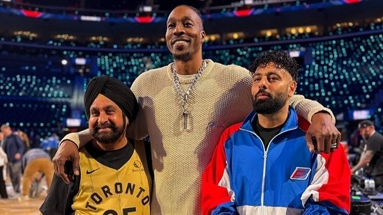 Badshah NBA All Star Celebrity Game Badshah basketball performance Badshah Ranveer Singh comparison Indian rapper NBA game Badshah global moment NBA celebrity game India Badshah Instagram post NBA All Star 2026 Badshah Team Anthony Anderson Indian artist NBA appearance Badshah viral video NBA Badshah