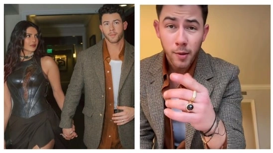 Nick Jonas Priyanka Chopra mangalsutra bracelet Nick Jonas mangalsutra Nick Jonas The Bluff promotions Priyanka Chopra culture Nick Jonas green forest jiju Nick Jonas supports Priyanka Priyanka Chopra Jonas news Nick Jonas viral moment The Bluff Prime Video