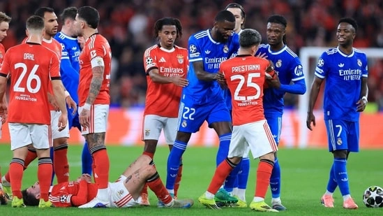 Vinicius Junior abuse controversy UEFA investigation Benfica Real Madrid Champions League incident Gianluca Prestianni statement Vinicius Junior racism case Vinicius Junior homophobic slur UEFA disciplinary rules football discrimination news Real Madrid Benfica