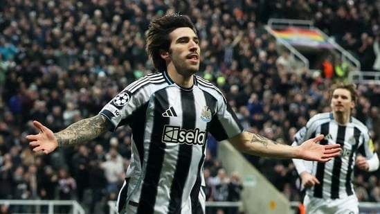 Newcastle United Champions League Newcastle vs Qarabag Champions League results Newcastle last 16 qualification Sandro Tonali goal Joelinton goal Newcastle aggregate win Eddie Howe Champions League Newcastle St James Park match Champions League knockout stage Newcastle United news UEFA Champions