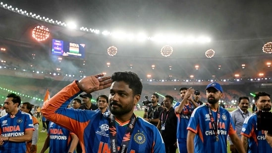 Sanju Samson T20 World Cup 2026 player of the tournament Sanju Samson world cup performance India T20 World Cup champion 2026 Sanju Samson batting brilliance Virat Kohli praise Sanju Samson Sachin Tendulkar reaction Samson innings analysis India cricket news T20 World Cup final hero Sanju Samson match