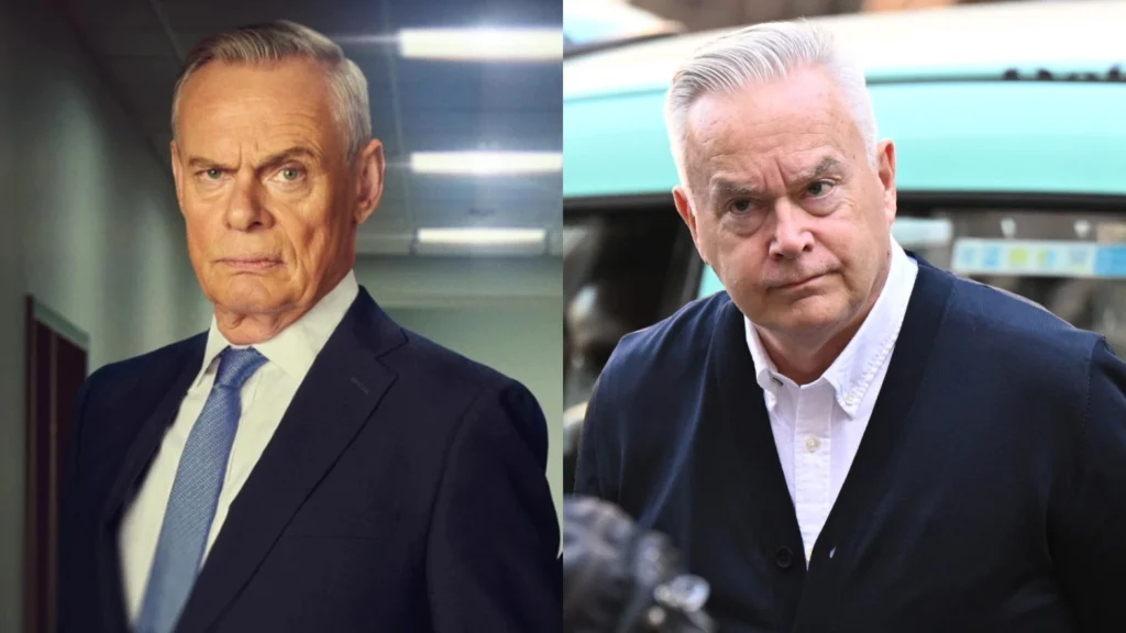 Huw Edwards news Huw Edwards controversy BBC presenter scandal UK news anchor case Huw Edwards drama Channel 5 film Huw Edwards Downfall movie Martin Clunes Huw
