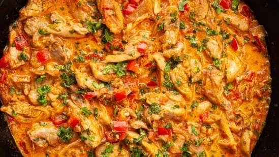 dahi shimla mirch chicken recipe high protein chicken recipe healthy chicken recipe Indian chicken recipe creamy chicken without cream high protein meal recipe chicken with curd recipe healthy dinner ideas