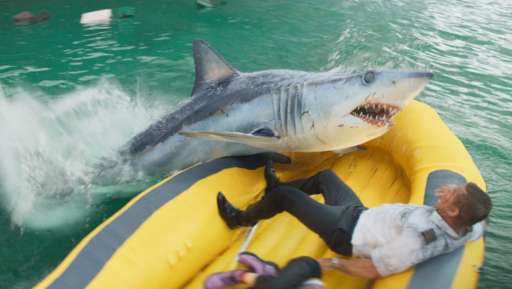 Deep Water movie review Aaron Eckhart Deep Water Ben Kingsley Deep Water Renny Harlin film Deep Water 2026 movie disaster thriller movie shark survival film plane crash movie ocean survival thriller Deep Water