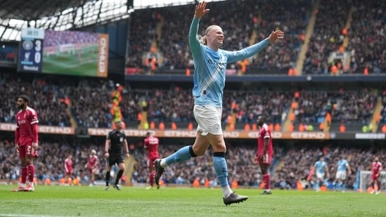 Erling Haaland hat trick Manchester City vs Liverpool FA Cup 2026 Man City win Liverpool FA Cup quarterfinal result Haaland goals Manchester City FA Cup semifinals Manchester